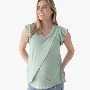 Kindred Bravely Bamboo Mint Green Nursing Blouse - Size M